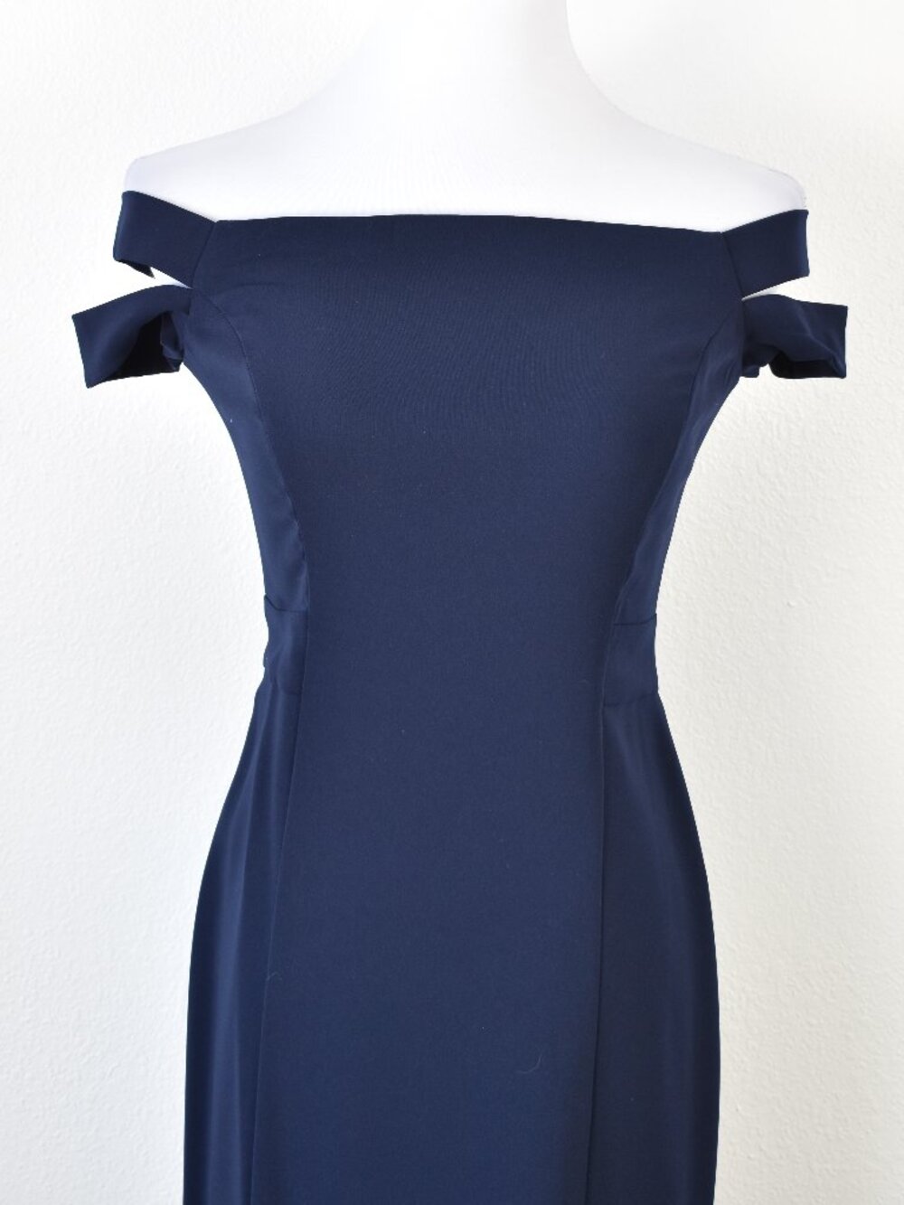 Lauren Ralph Lauren Formal Off Shoulder Dress Navy - 4 - Picture 2 of 10